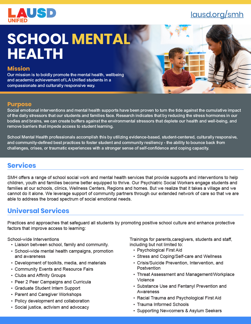 School Mental Health - Handout